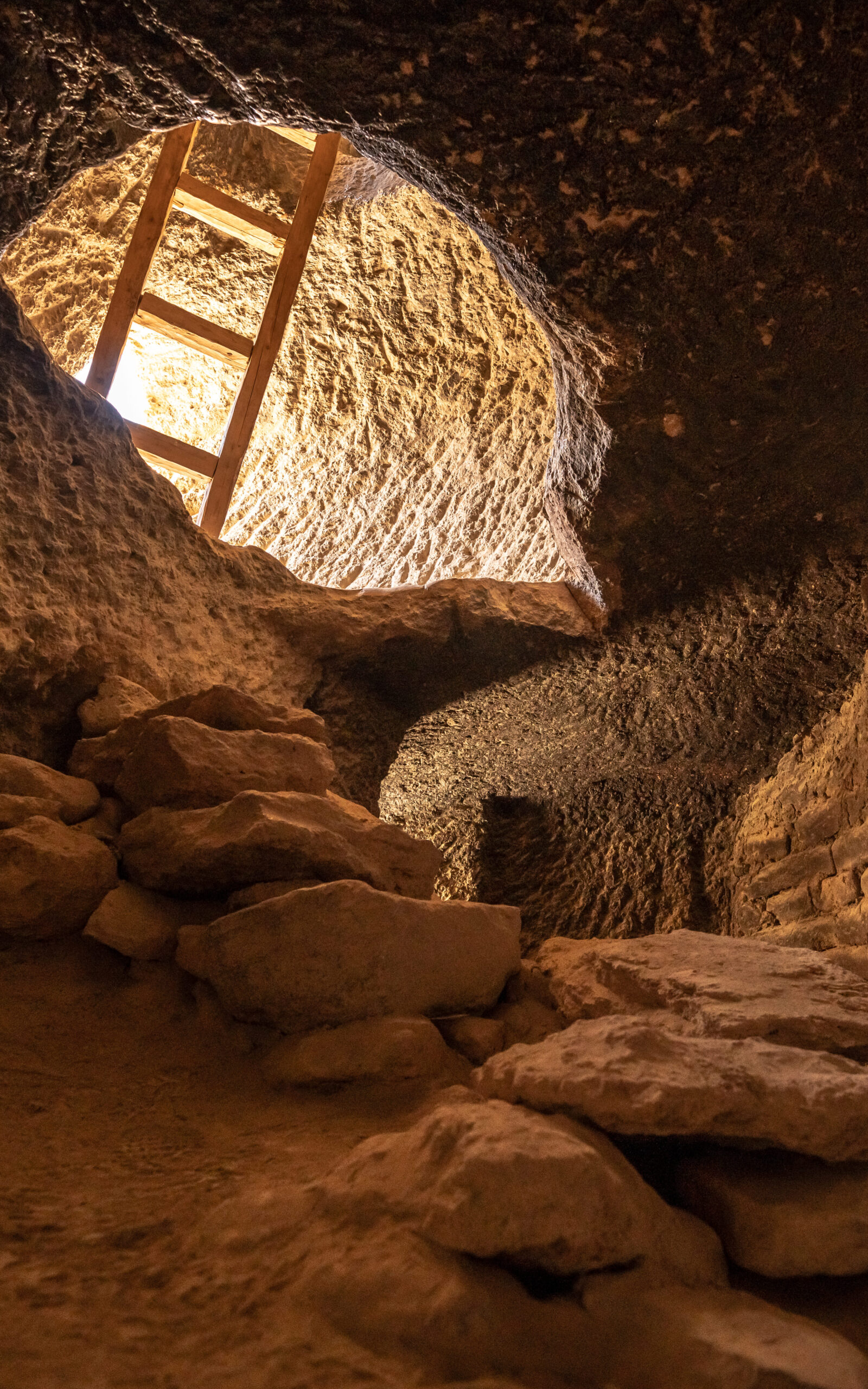 The interior of Jhong Cave dwelling in the Upper Mustang in Nepal.