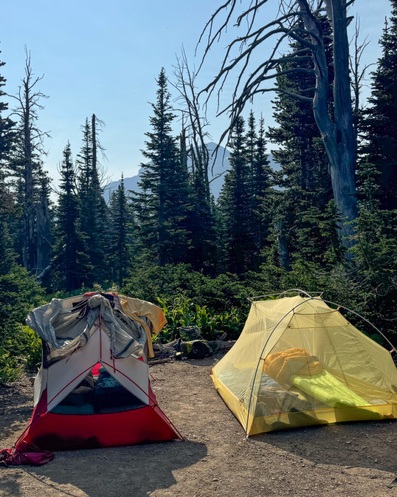 camping on proper, durable surfaces is the 2nd of 7 leave no trace tips for beginner backpackers